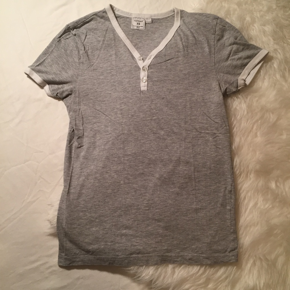 Topman Raglan Quarter-Button Men's Baseball Tee